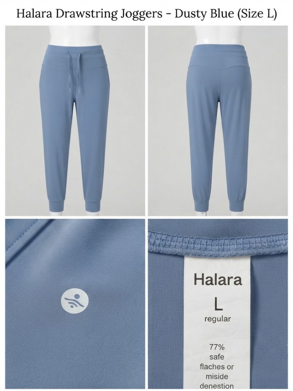 HALARA Dusty Blue Drawstring Joggers